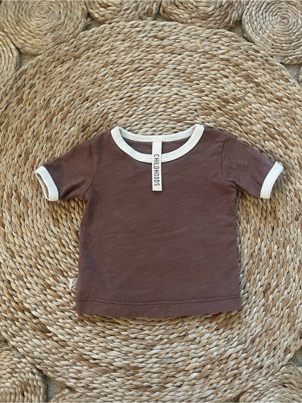 Childhoods Clothing Brown Contrast-Trim Kids Tee